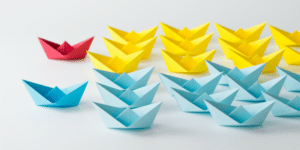 Paper boats racing